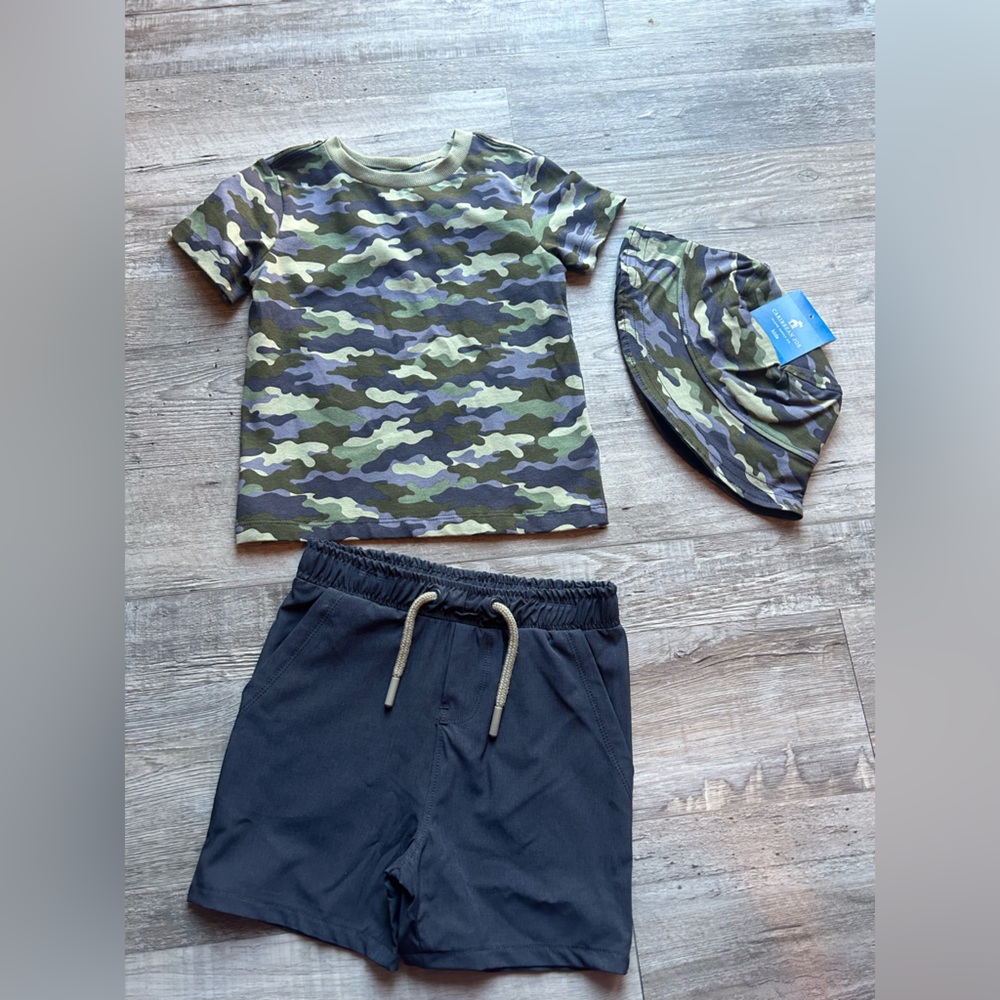 Caribbean Joe Kids Camo Set - Green and Gray